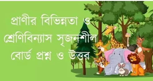 প্রাণীর বিভিন্নতা ও শ্রেণিবিন্যাস সৃজনশীল প্রশ্ন